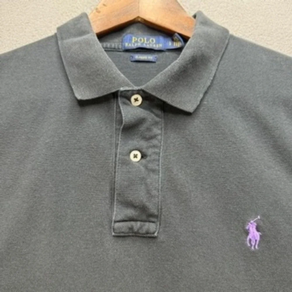 Polo Ralph Lauren Polo Shirt Classic Fit Large Black Pony Logo Short Sleeve Prep